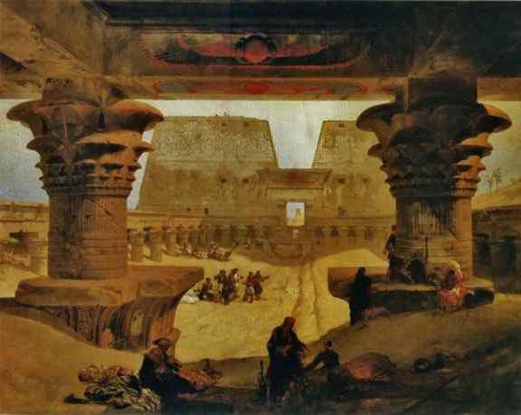 The courtyard of Edfu temple.
